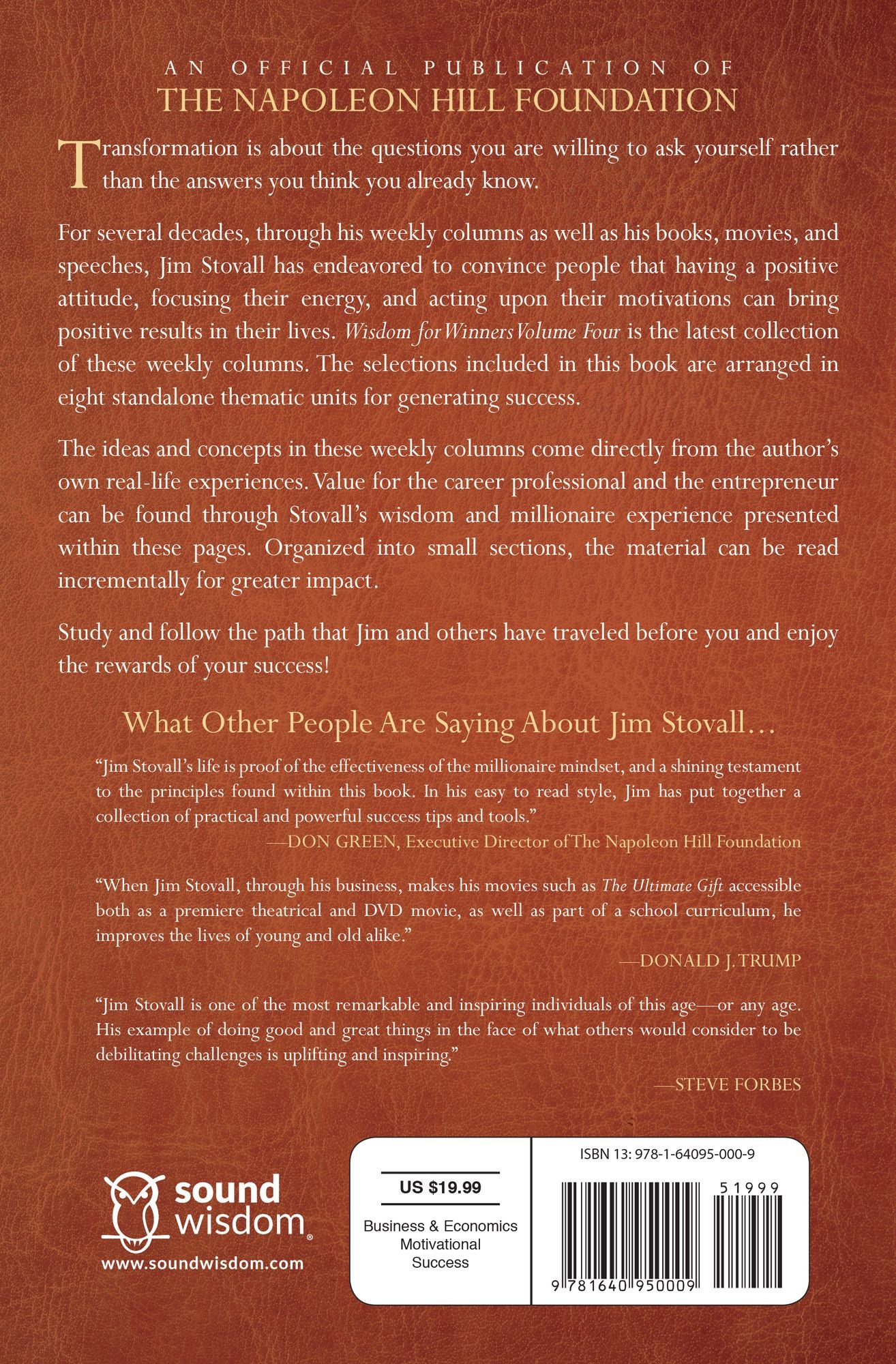 Wisdom for Winners Volume Four: An Official Publication of The Napoleon Hill Foundation