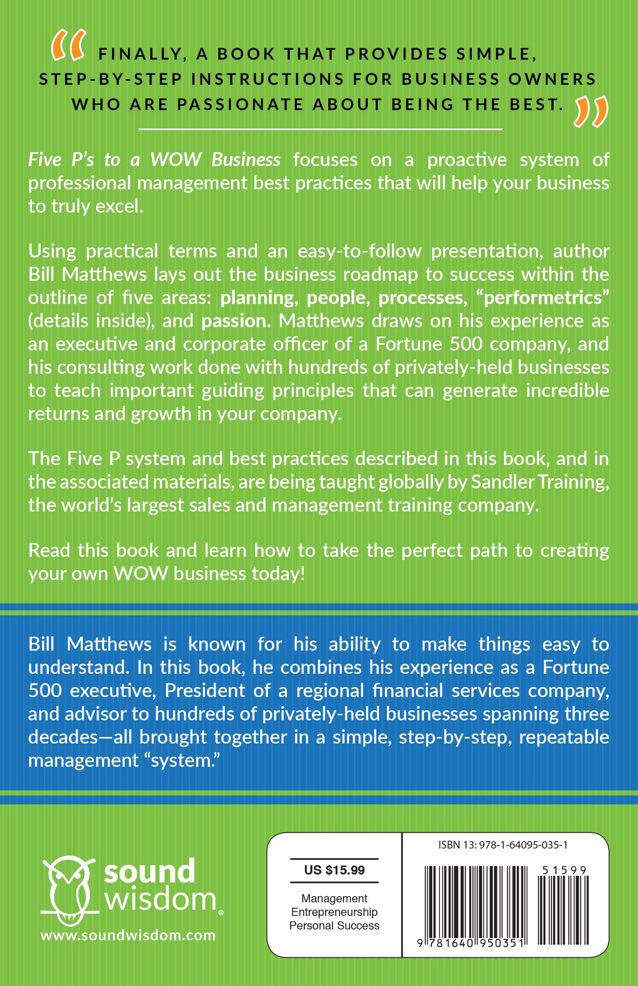 Five P's to a Wow Business: An Easy-To-Understand, Easy-To-Implement, Practical Guide to Business Success