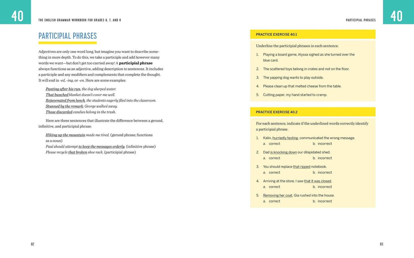 The English Grammar Workbook for Grades 6, 7, and 8: 125+ Simple Exercises to Improve Grammar, Punctuation, and Word Usage