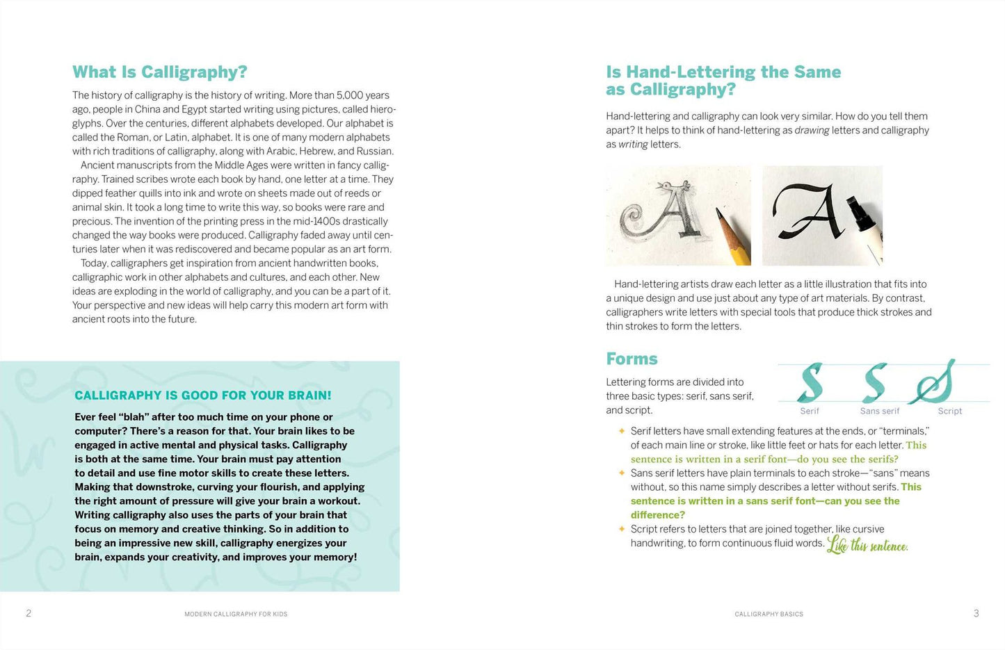 Modern Calligraphy for Kids: A Step-by-Step Guide and Workbook for Lettering Fun