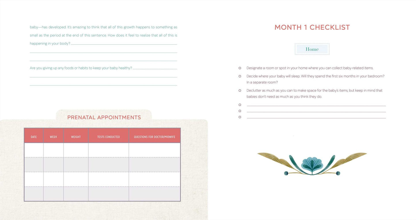 The First-Time Mom's Pregnancy Journal: Monthly Checklists, Activities, & Journal Prompts