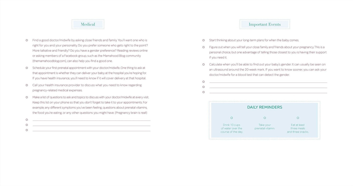 The First-Time Mom's Pregnancy Journal: Monthly Checklists, Activities, & Journal Prompts