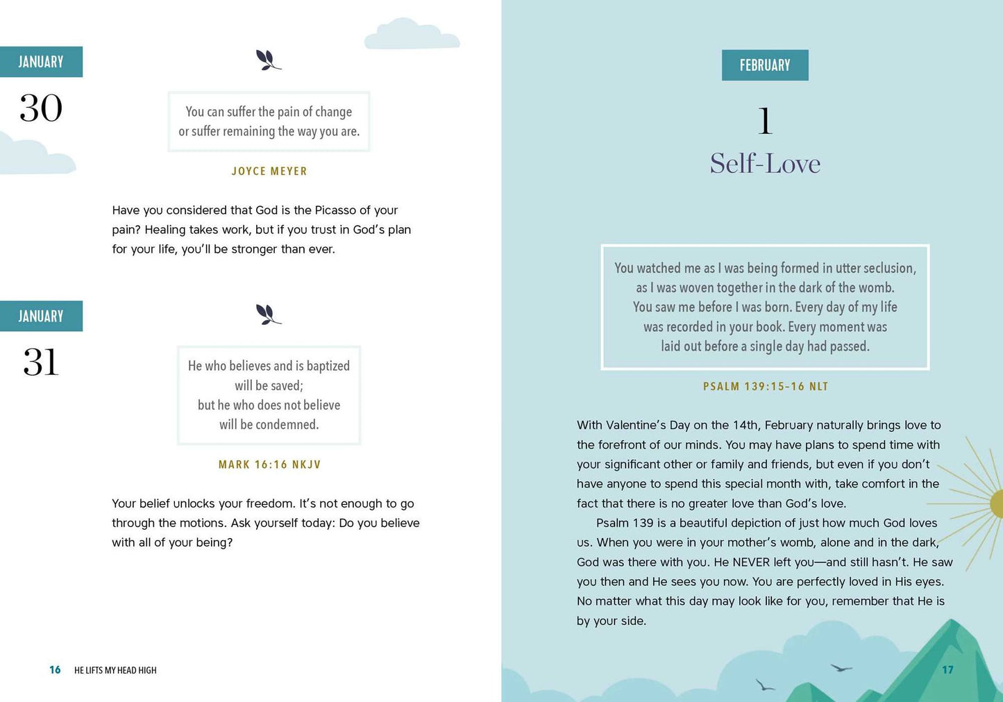 He Lifts My Head High: 3-Minute Daily Affirmations for Christians