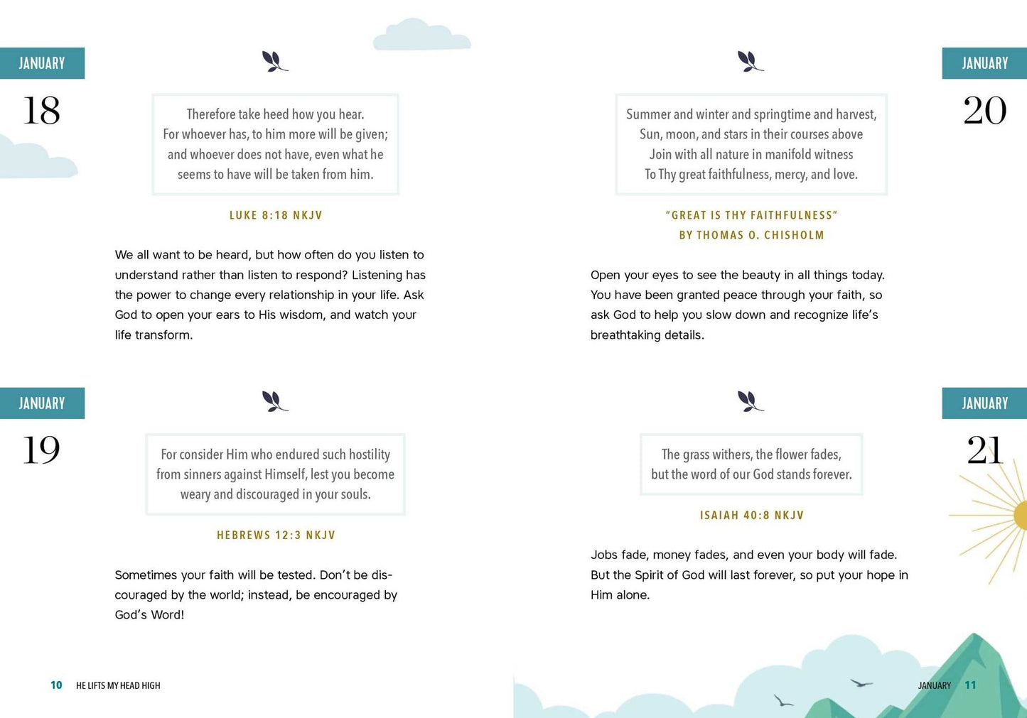 He Lifts My Head High: 3-Minute Daily Affirmations for Christians
