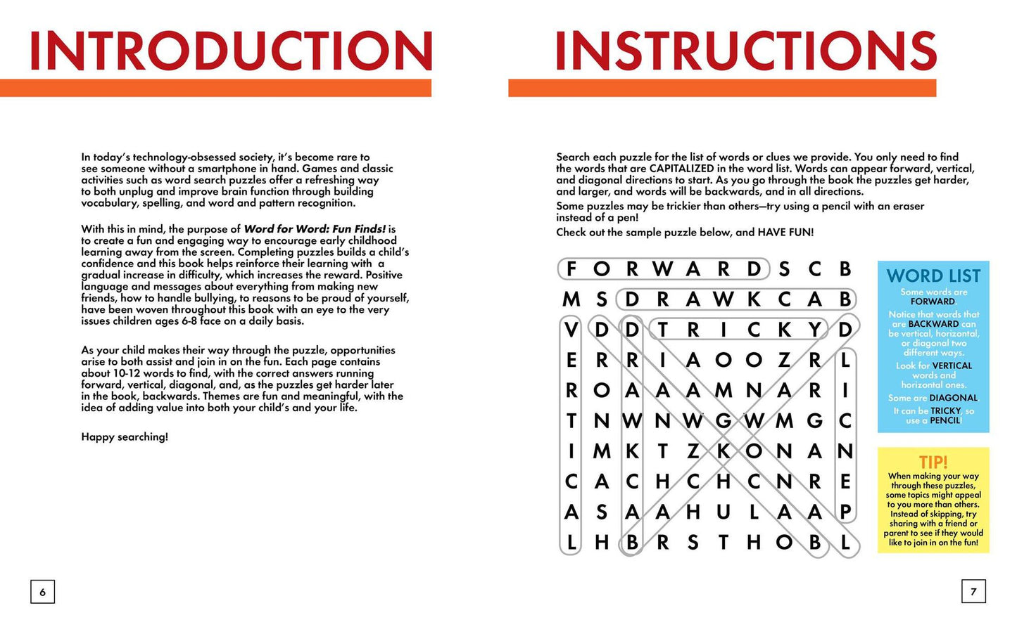 Word for Word: Fun Finds!: Word Search Puzzles for Kids Ages 6-8
