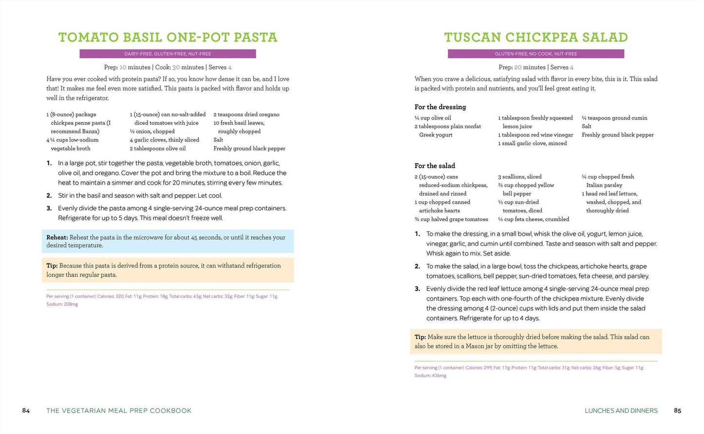 The Vegetarian Meal Prep Cookbook: Time-Saving Recipes and Weekly Plans for Healthy Eating