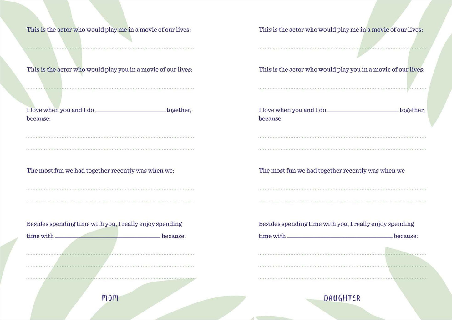 Just Us Girls: A Shared Journal for Moms and Daughters