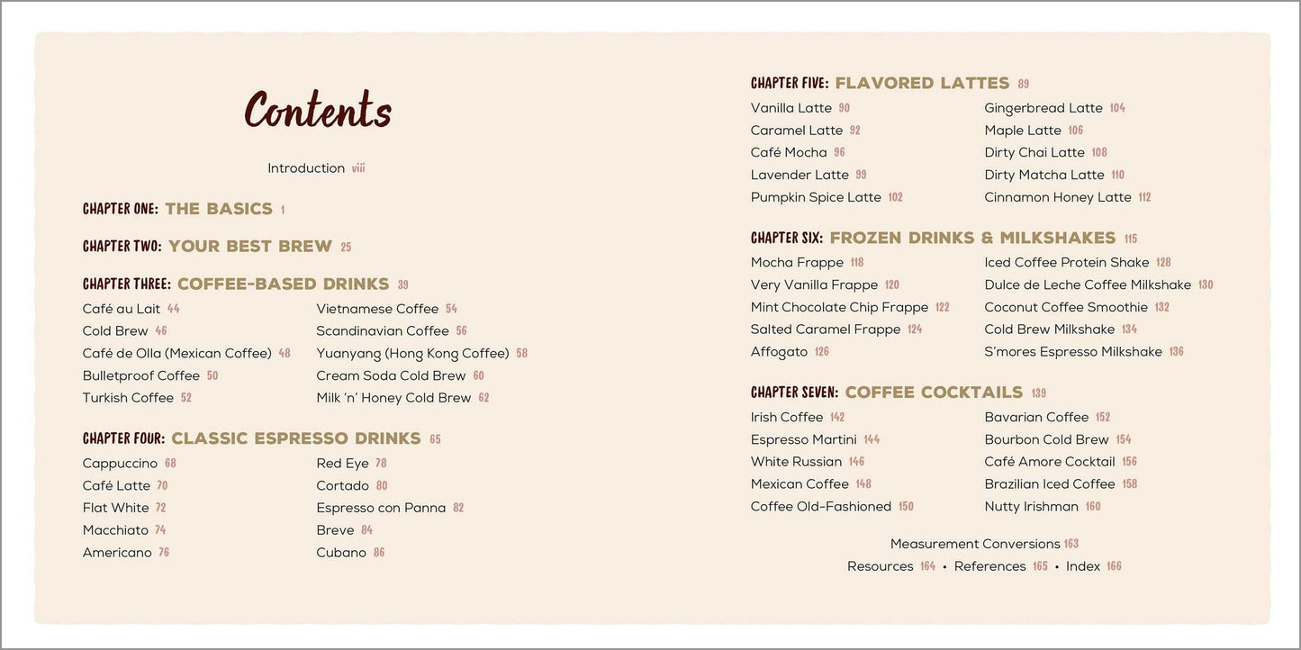 The Coffee Recipe Book: 50 Coffee and Espresso Drinks to Make at Home