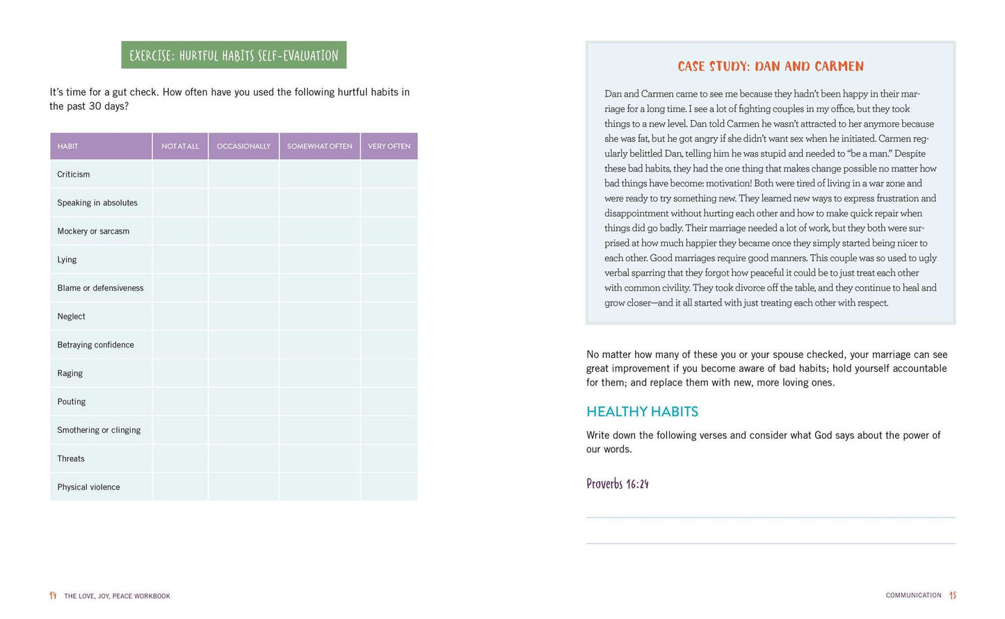 The Love, Joy, Peace Workbook: A Couple's Bible Study