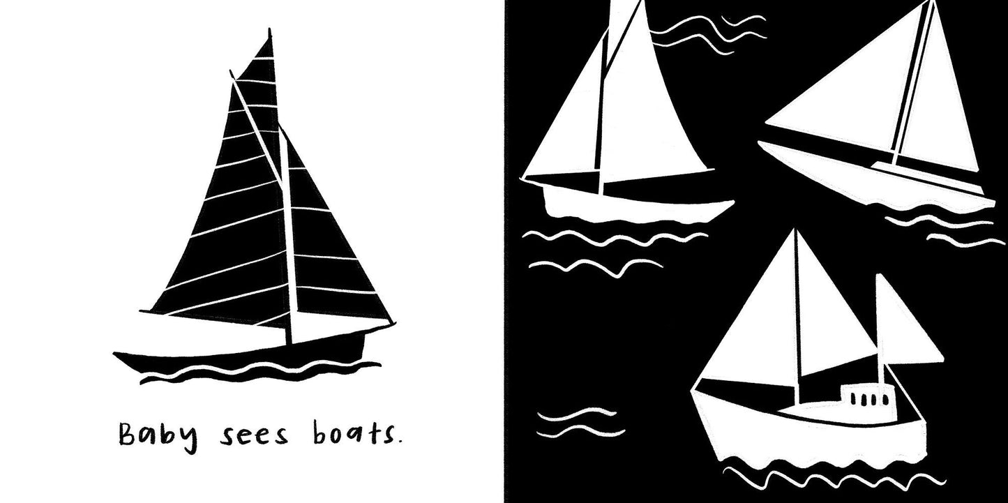 Baby Sees Things That Go: A High-Contrast Board Book for Babies