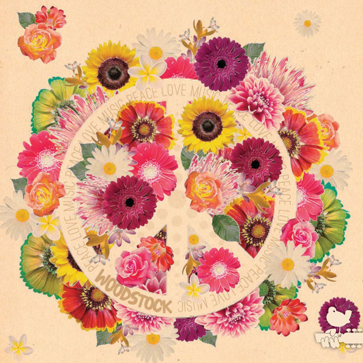 Woodstock Unlined Journal Flower Power