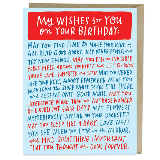 My Wishes for You on Your Birthday card