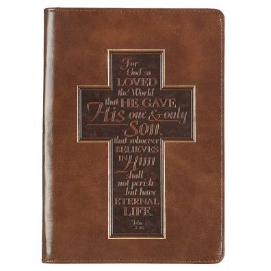 John 3: 16 Classic Lux-Leather Zip Journal