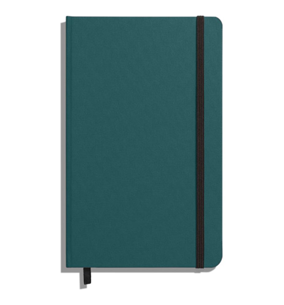 Shinola Medium Hard Linen Journal - Dark Teal, Lined