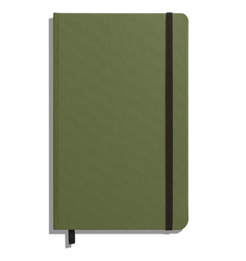Shinola Medium Hard Linen Journal - Olive, Lined