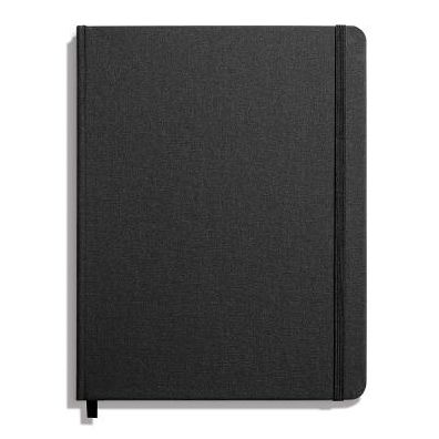 Shinola Large Hard Linen Journal - Jet Black, Plain