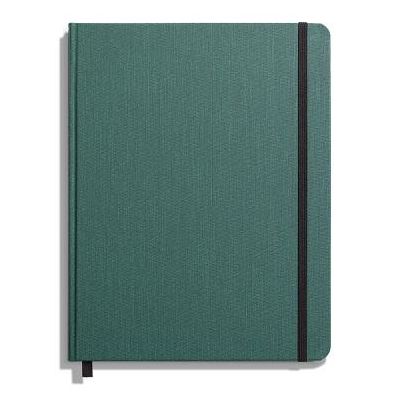 Shinola Large Hard Linen Journal - Forest Pine, Grid