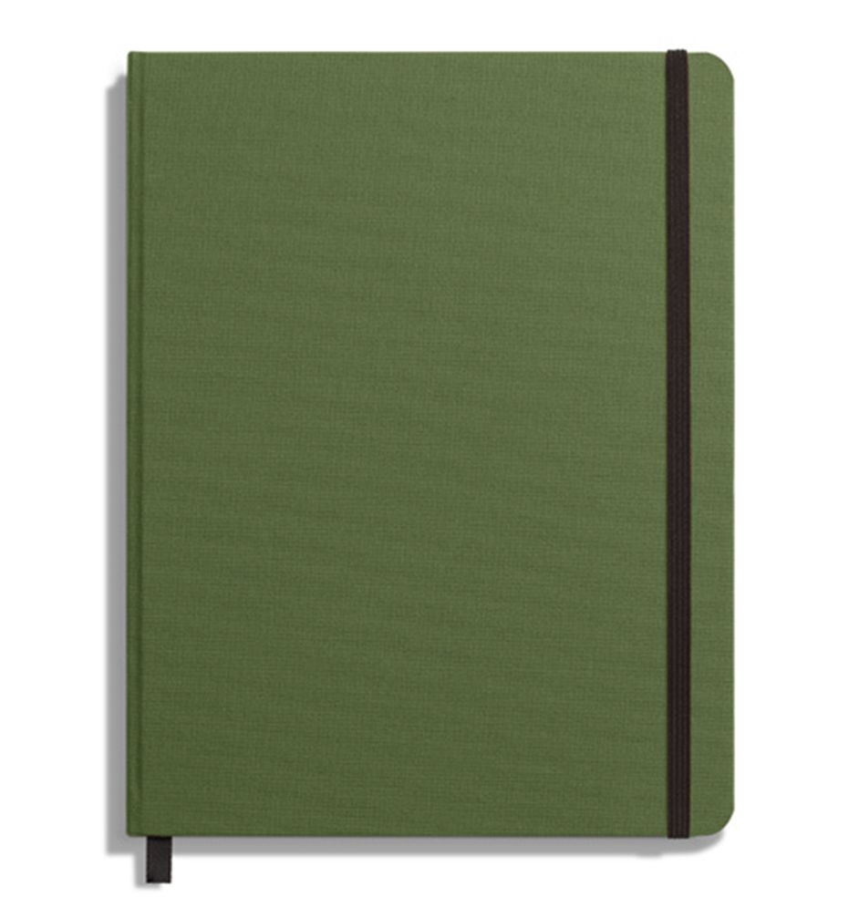 Shinola Large Hard Linen Journal - Olive, Lined