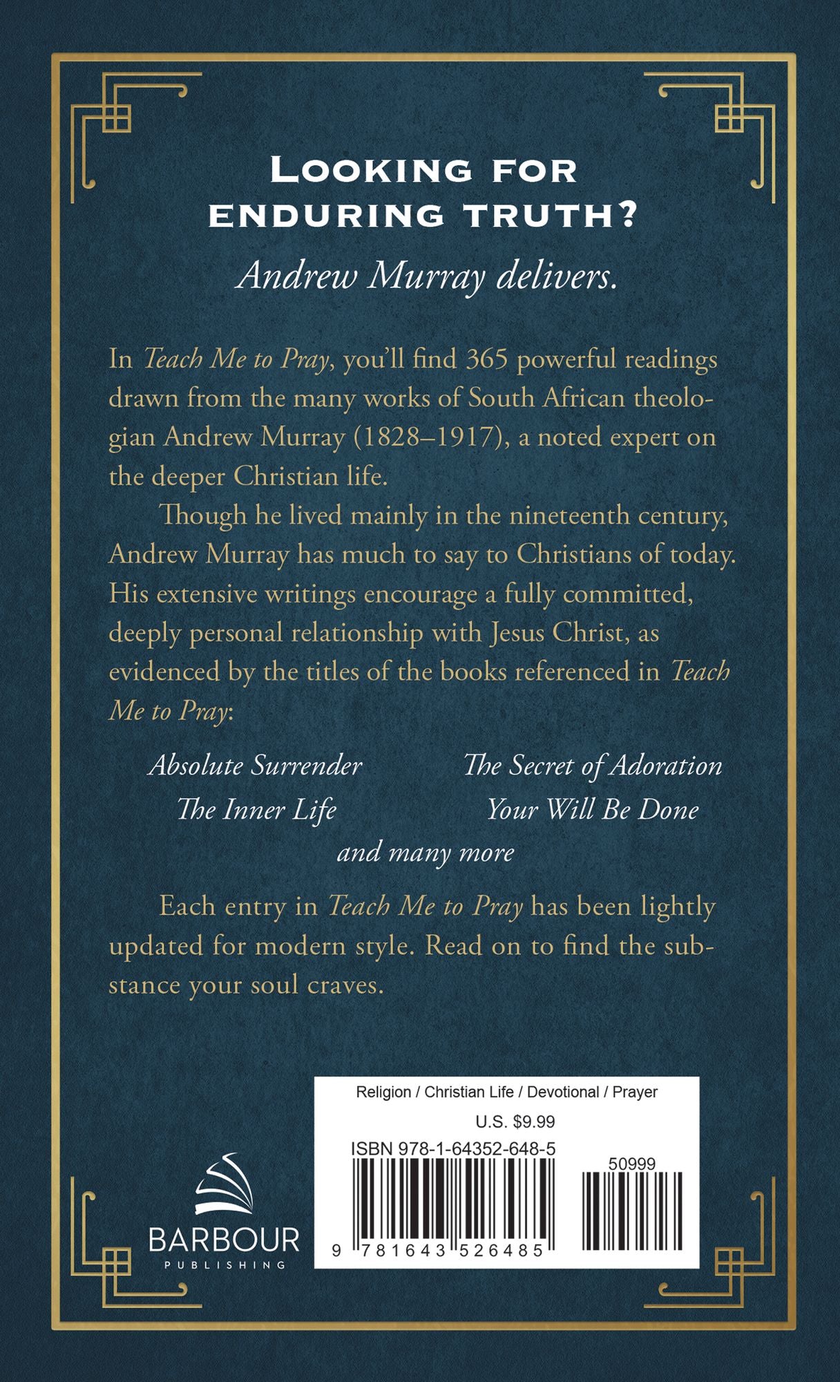 Teach Me to Pray: Daily Devotions from the Works of Andrew Murray