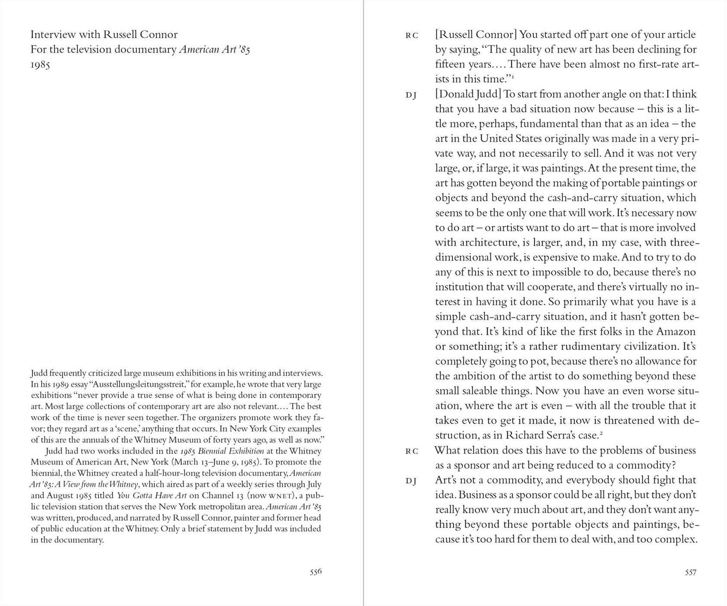 Donald Judd Interviews