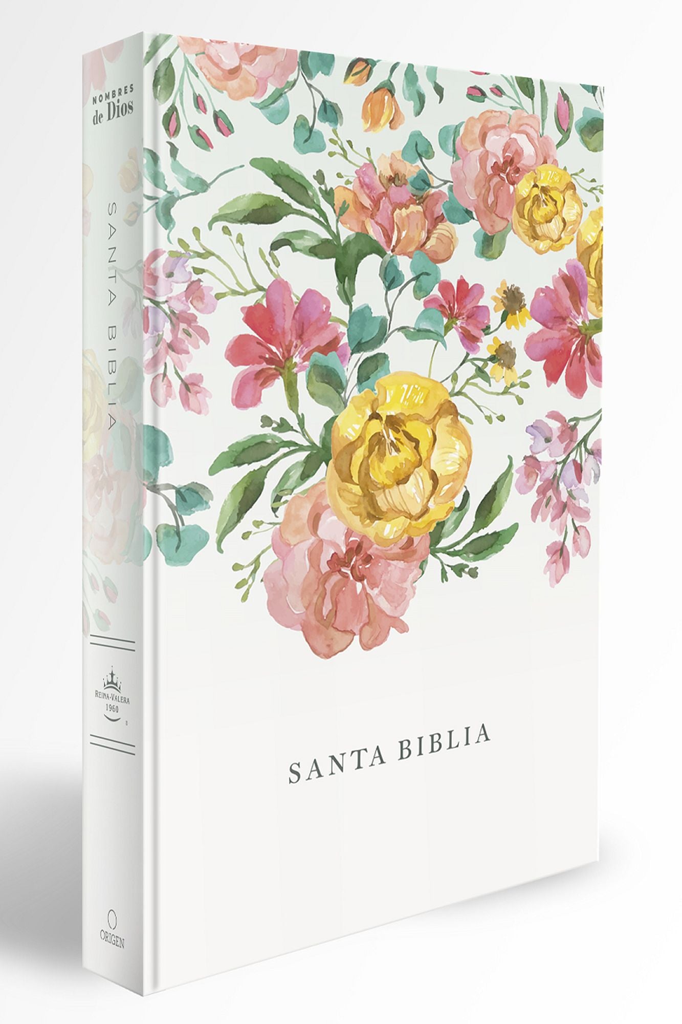 Biblia Rvr1960 Letra Grande Tamaï¿½o Manual, Tapa Dura Con Nombres de Dios, Flores Naranjas / Spanish Bible Rvr1960 Handy Size Large Print, Orange Flowers