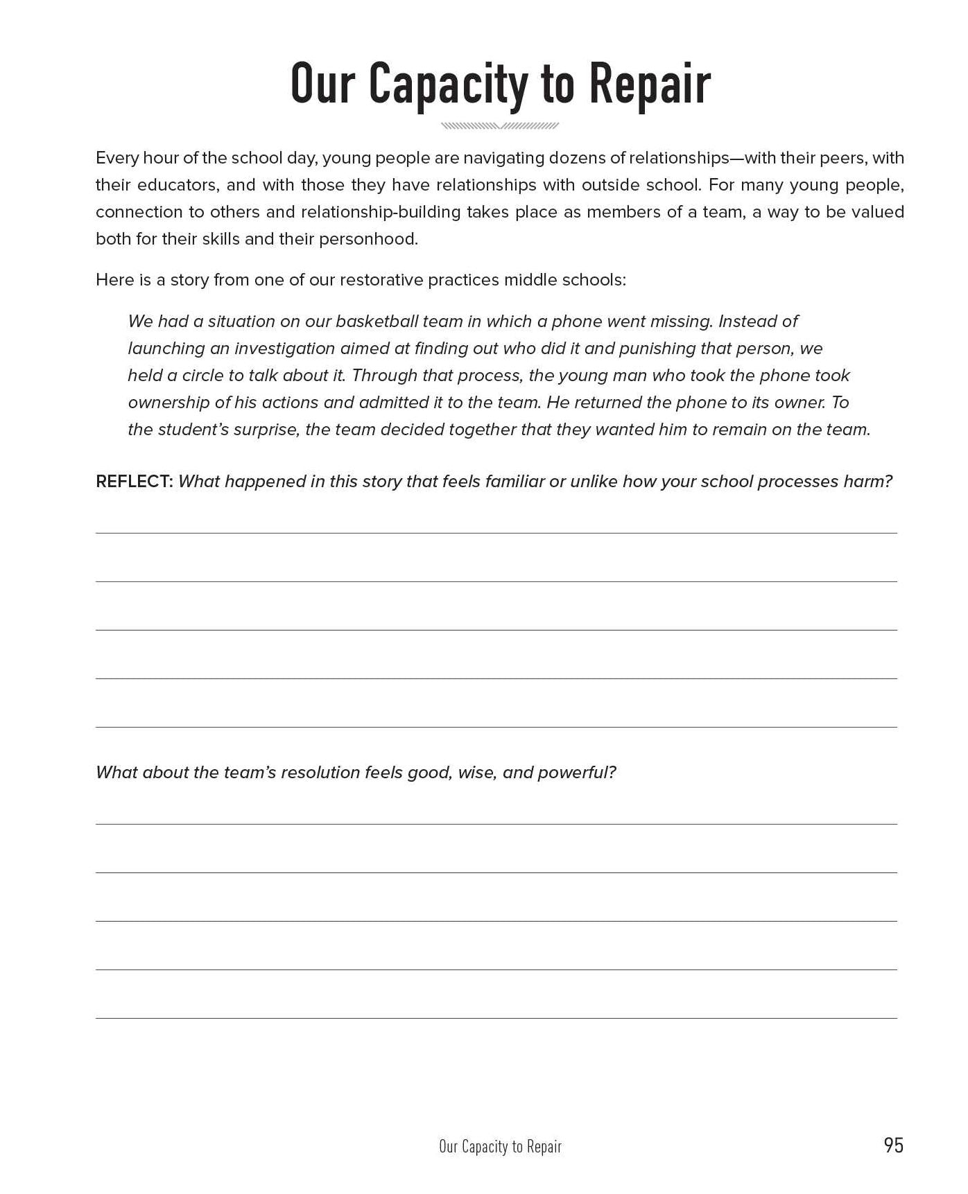 Restorative Practices at School: An Educator's Guided Workbook to Nurture Professional Wellness, Support Student Growth, and Build Engaged Classroom Communities