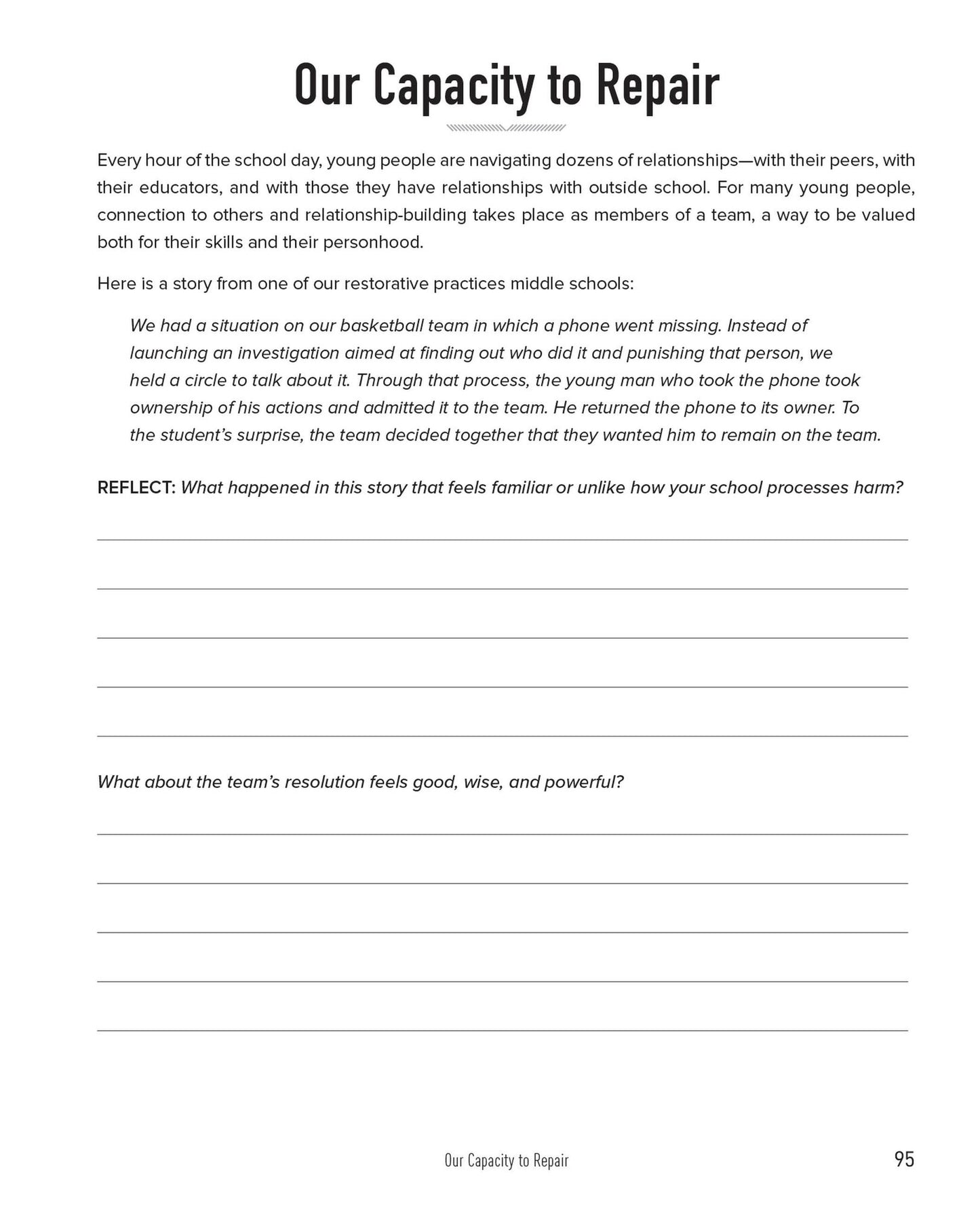 Restorative Practices at School: An Educator's Guided Workbook to Nurture Professional Wellness, Support Student Growth, and Build Engaged Classroom Communities
