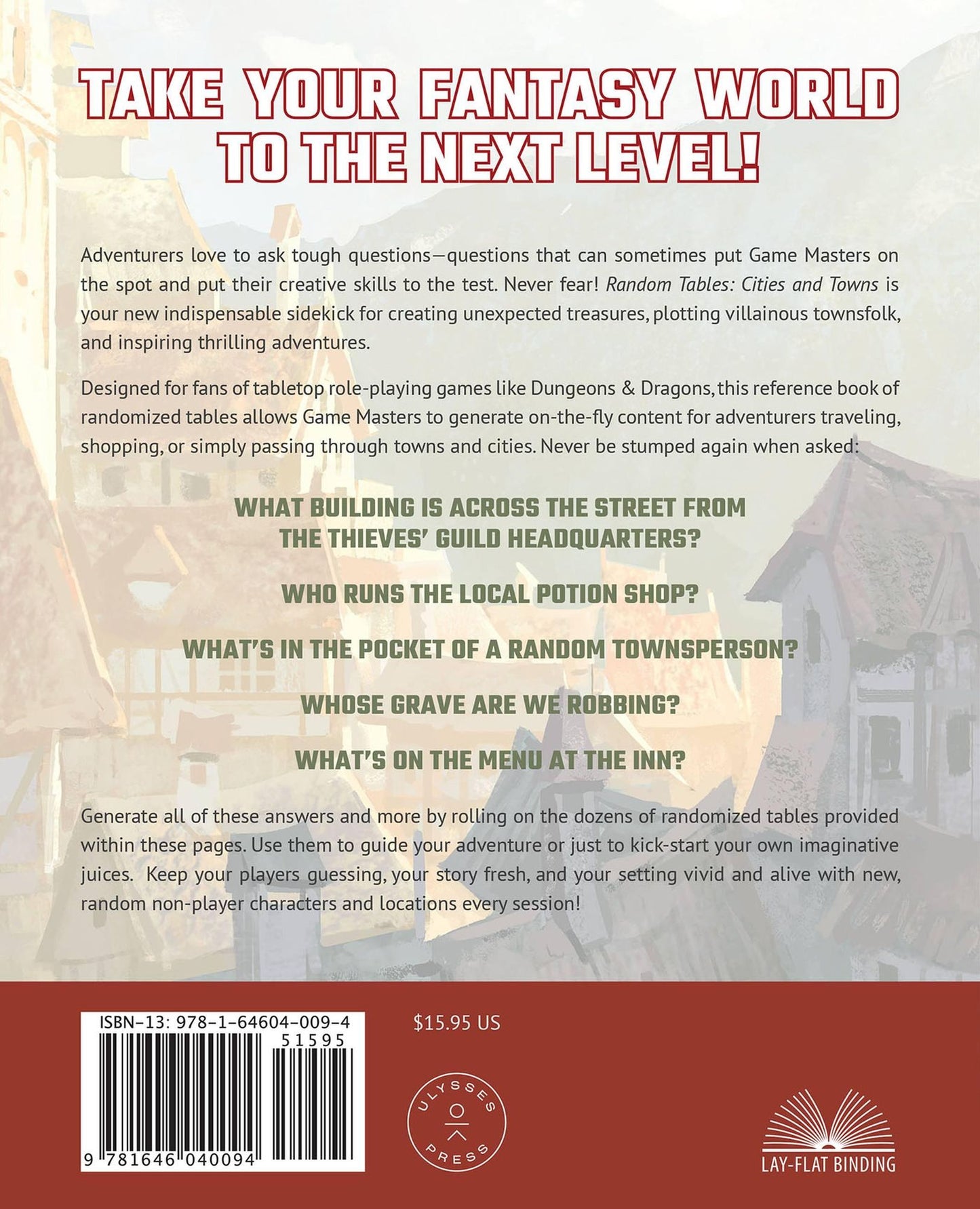 Random Tables: Cities and Towns: The Game Master's Companion for Developing Inns, Shops, Taverns, Settlements, and More