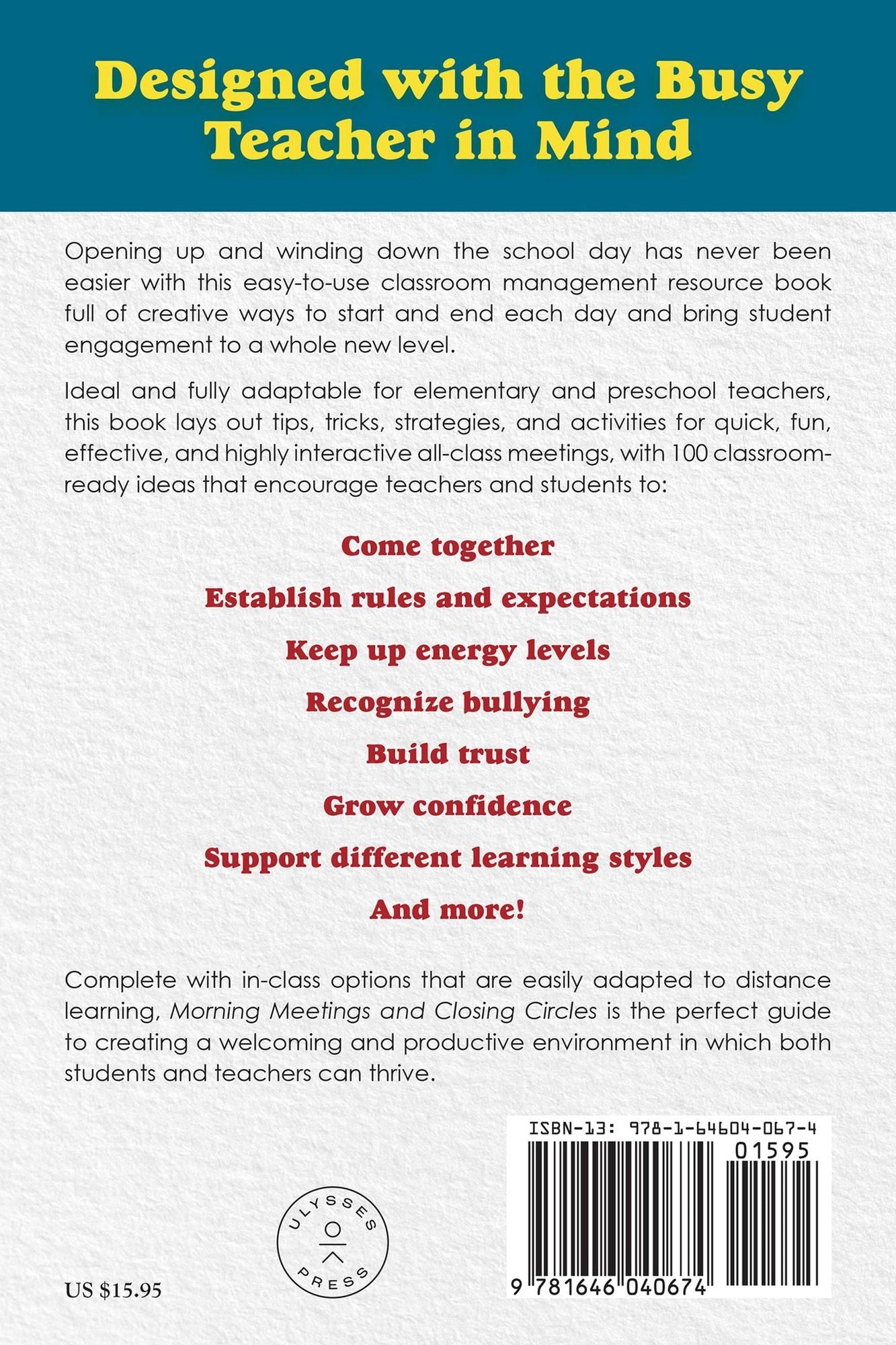 Morning Meetings and Closing Circles: Classroom-Ready Activities That Increase Student Engagement and Create a Positive Learning Community