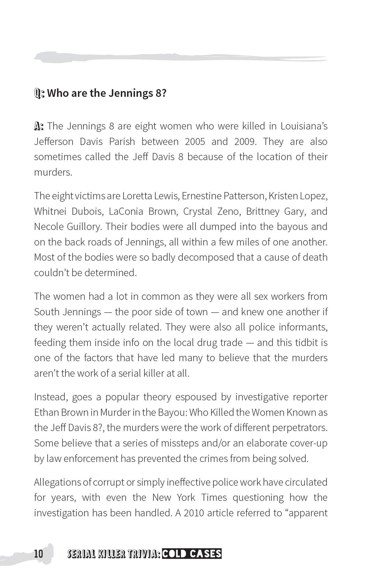 Serial Killer Trivia: Cold Cases: Fascinating Facts and Chilling Details from the Creepiest Unsolved Murders Ever