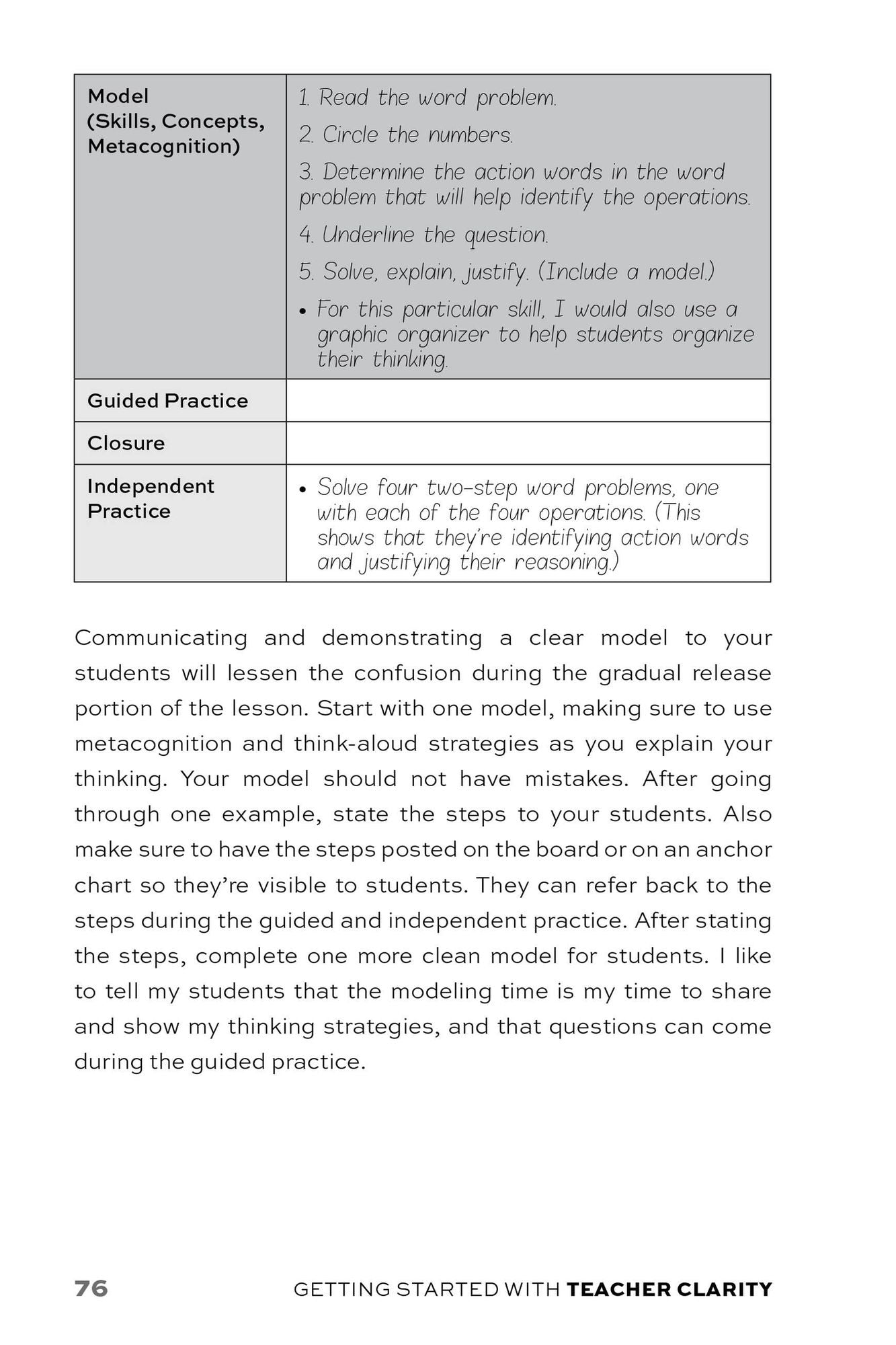 Getting Started with Teacher Clarity: Ready-to-Use Research-Based Strategies to Develop Learning Intentions, Foster Student Autonomy, and Engage Students