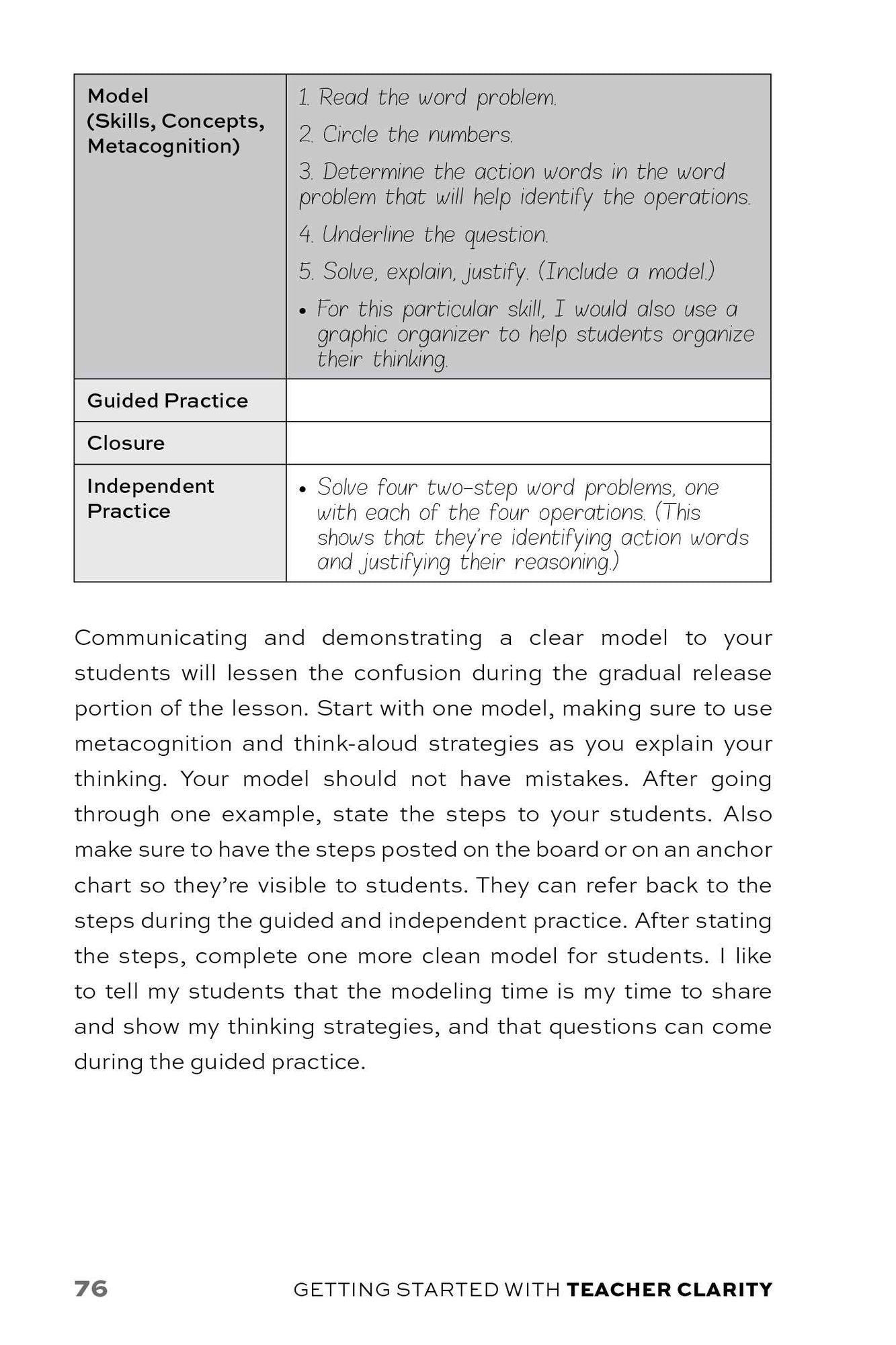 Getting Started with Teacher Clarity: Ready-to-Use Research-Based Strategies to Develop Learning Intentions, Foster Student Autonomy, and Engage Students