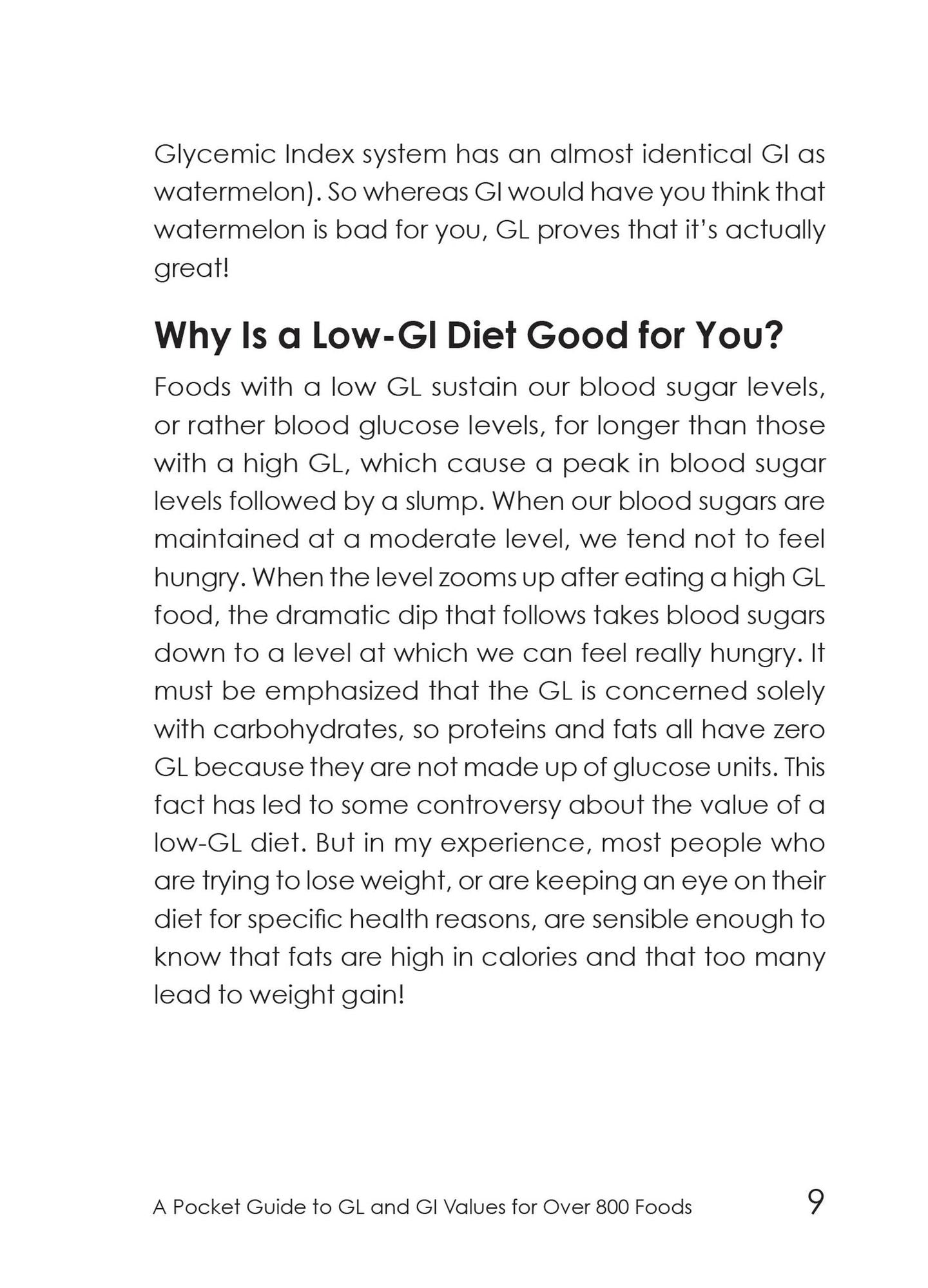 The Glycemic Load Counter: A Pocket Guide to GL and GI Values for over 800 Foods