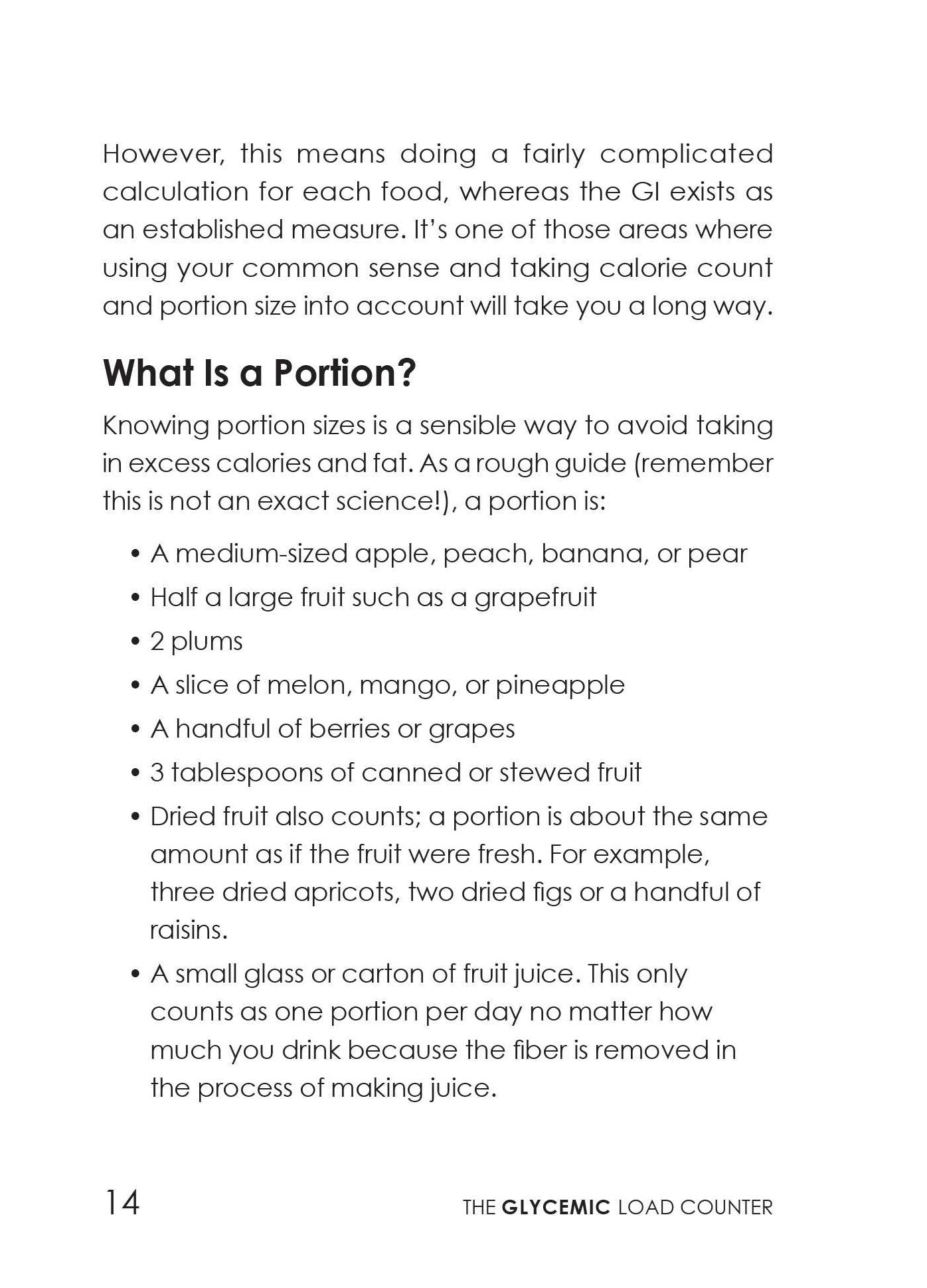 The Glycemic Load Counter: A Pocket Guide to GL and GI Values for over 800 Foods