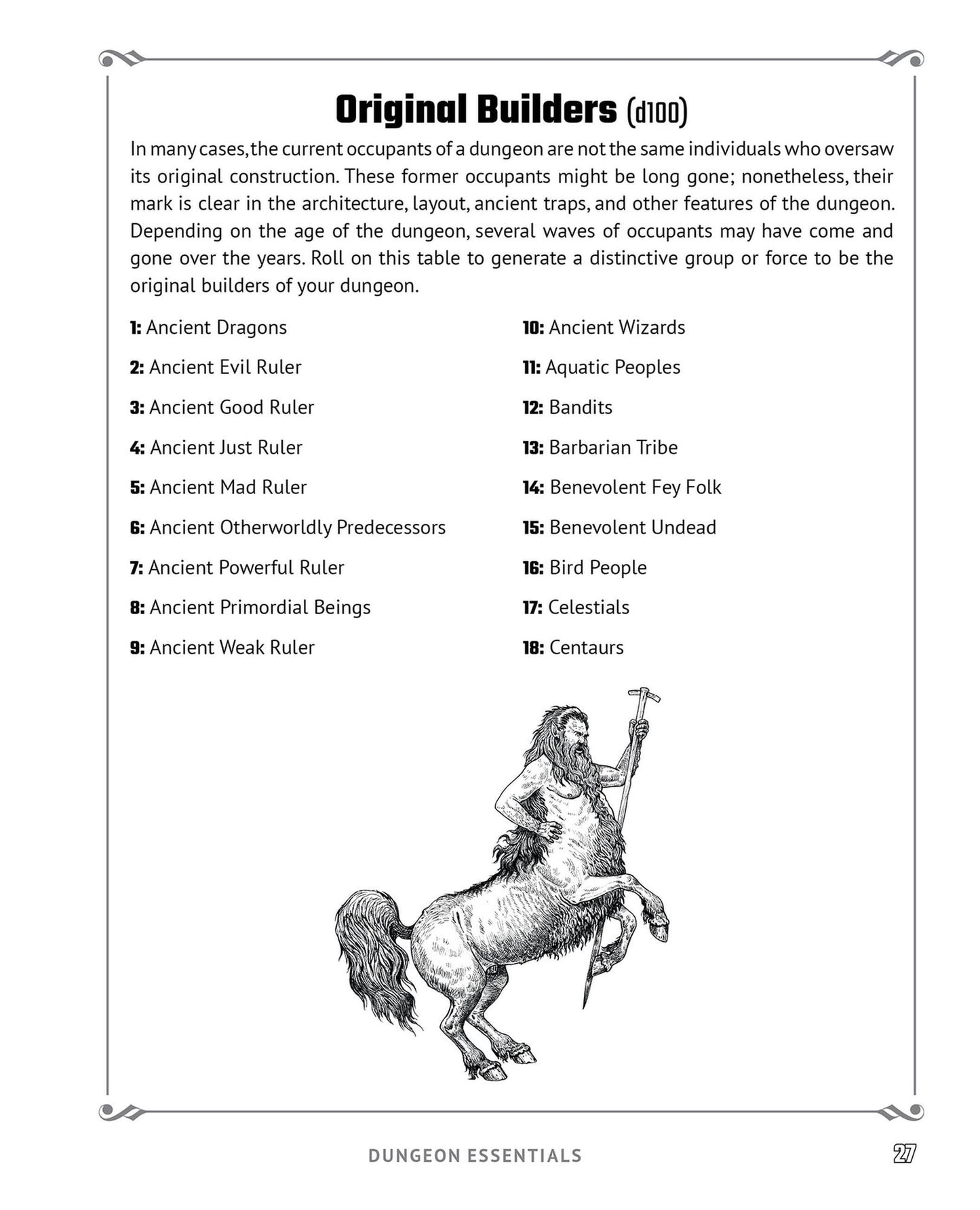 Random Tables: Dungeons and Lairs: The Game Master's Companion for Creating Secret Entrances, Rumors, Prisons, and More