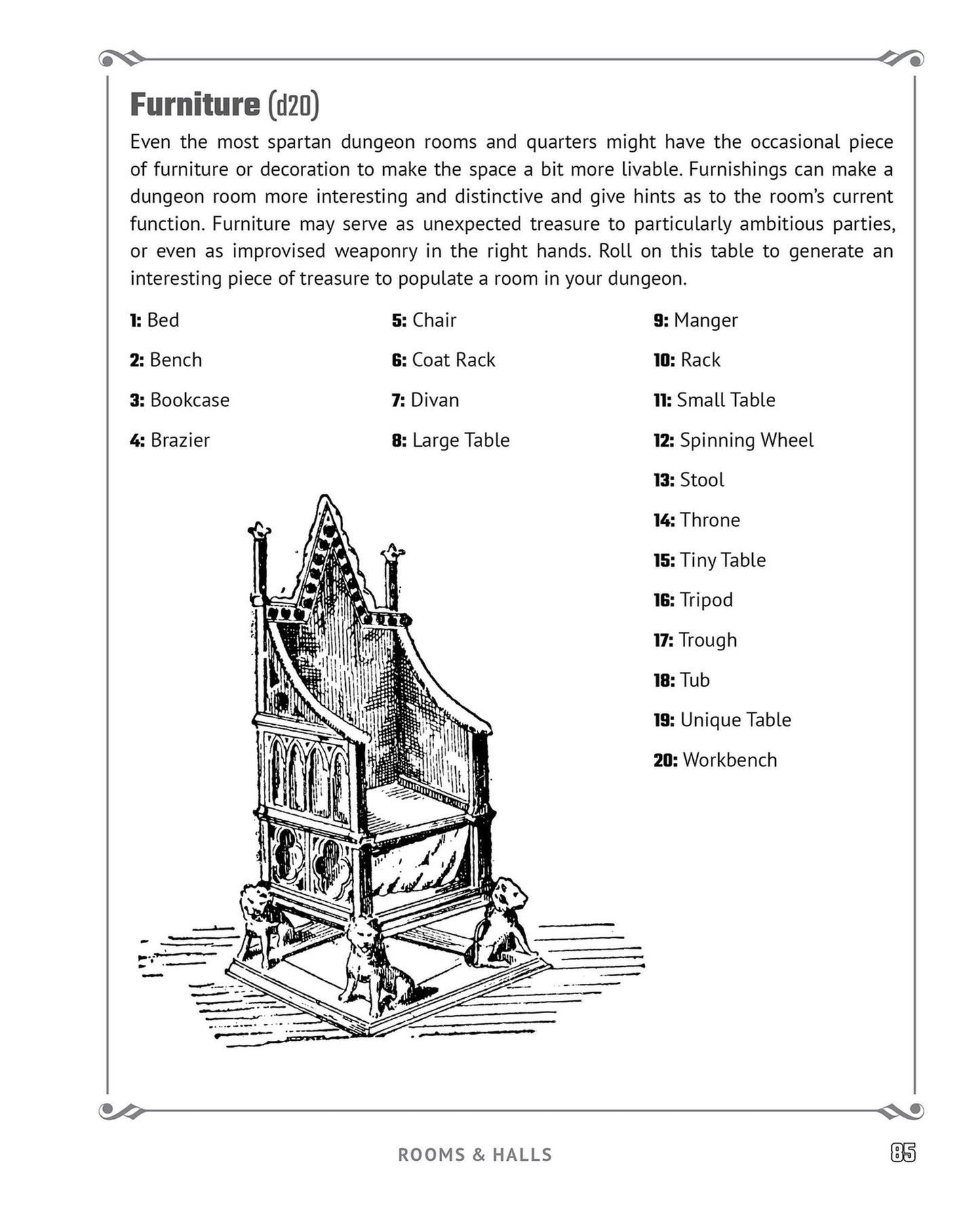 Random Tables: Dungeons and Lairs: The Game Master's Companion for Creating Secret Entrances, Rumors, Prisons, and More