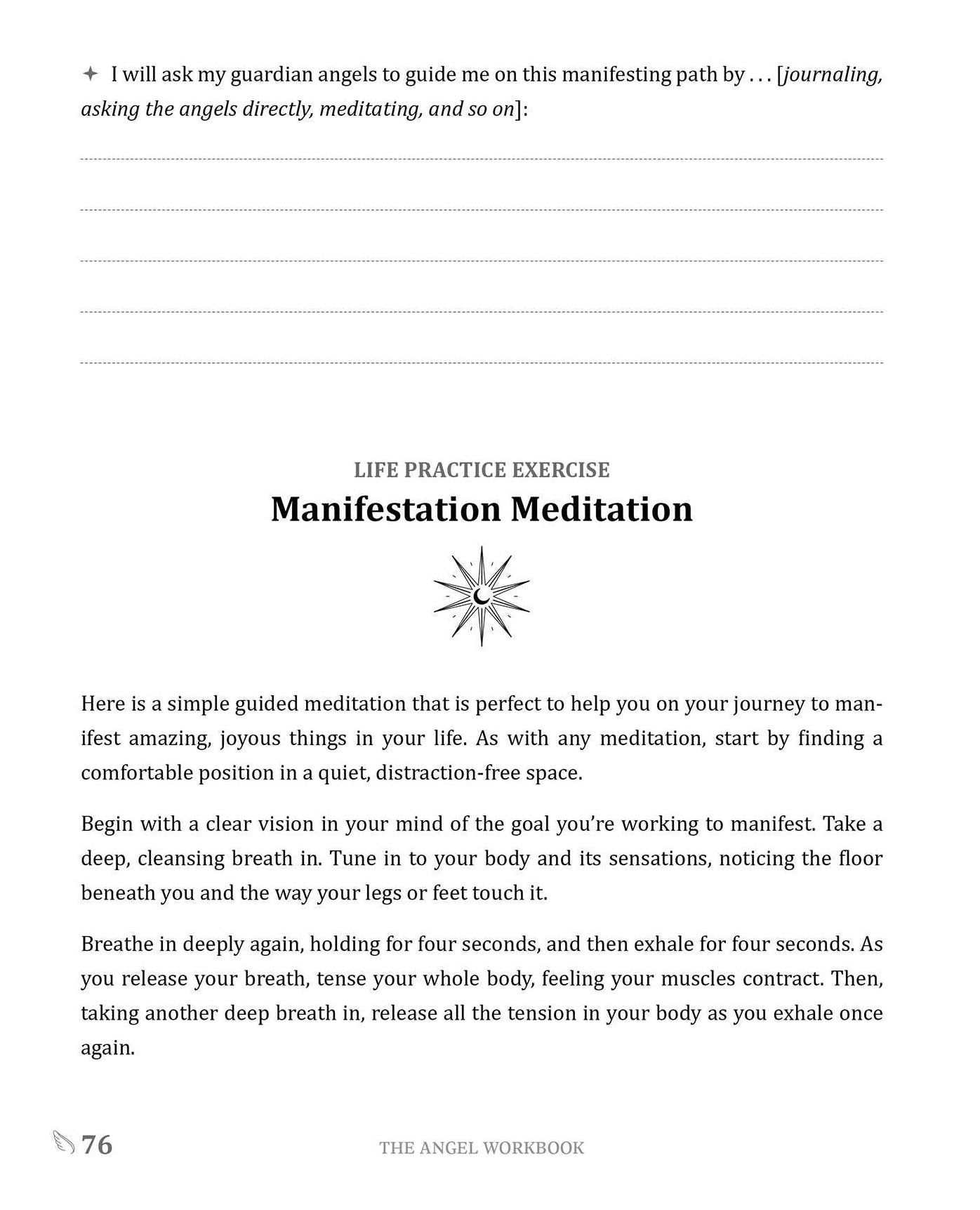 The Angel Workbook: A Practical Guide to Interpreting Divine Messages - Includes Angel Numbers, Vibration-Raising Meditation, Spiritual Journaling, and More!