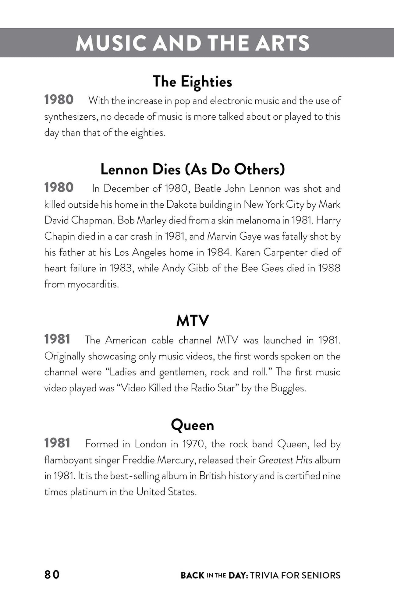 Back in the Day Trivia for Seniors: Facts and Trivia from History and Pop Culture to Keep Your Mind Sharp and Boost Your Memory