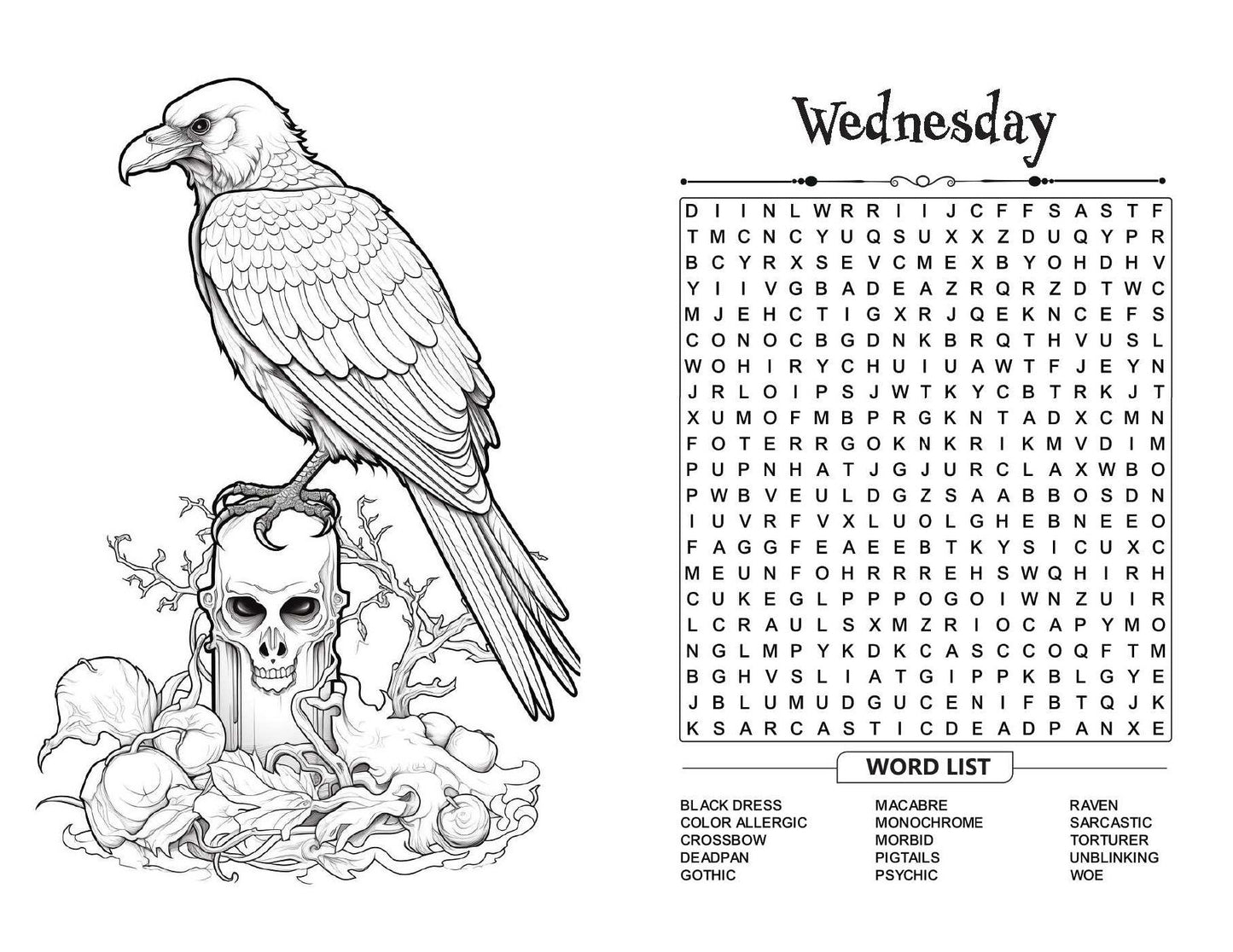 Wednesday Word Search: An Unofficial Activity Book