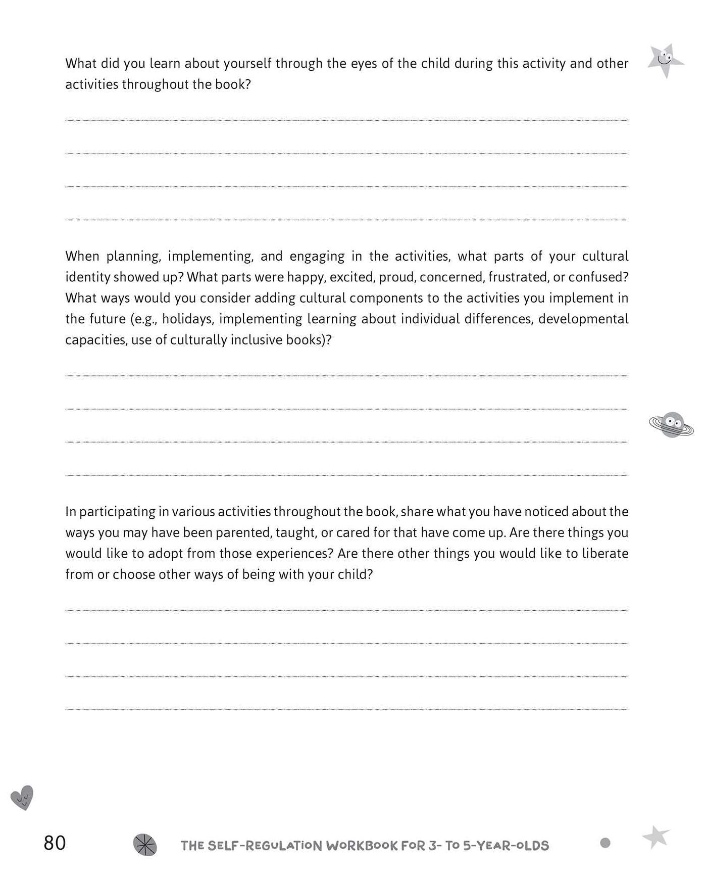 The Self-Regulation Workbook for 3- to 5-Year-Olds: Play-Based and Creative Activities to Build Coping Skills and Handle Big Emotions