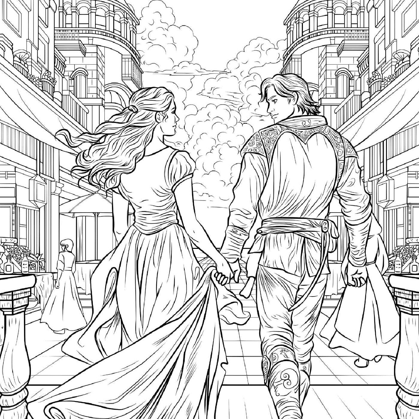 The Romantasy Coloring Book: An Adult Coloring Book Featuring 24 Gorgeous Romance and Fantasy-Themed Illustrations