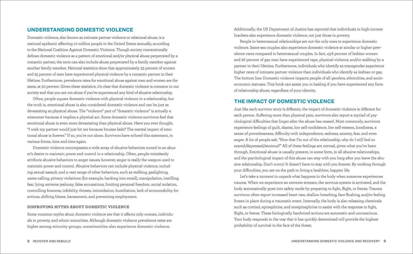 Recover and Rebuild Domestic Violence Workbook: Moving On from Partner Abuse