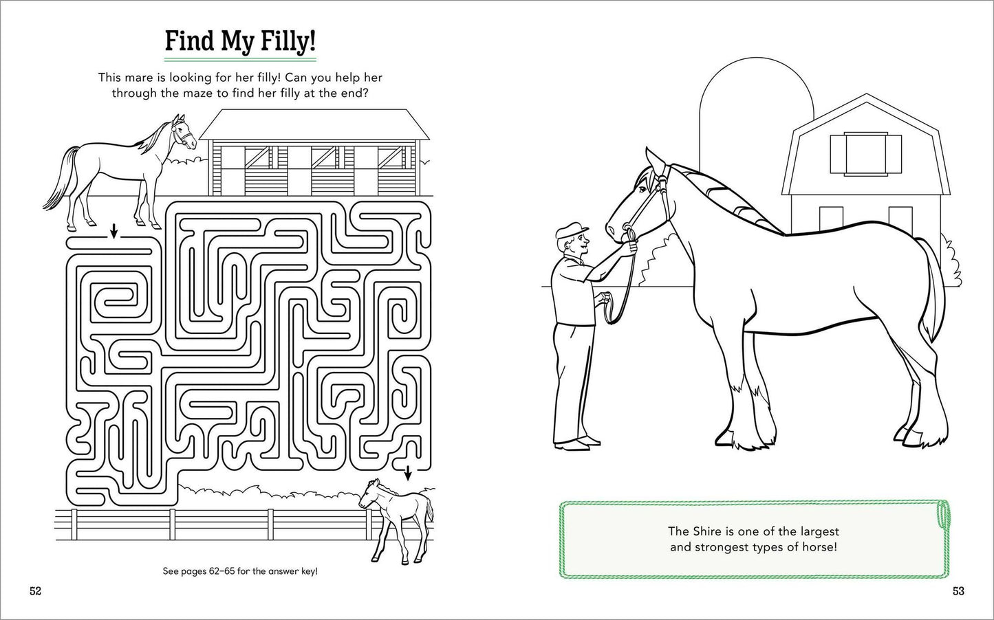 Horses!: A Coloring and Activity Book for Kids with Word Searches, Dot-to-Dots, Mazes, and More