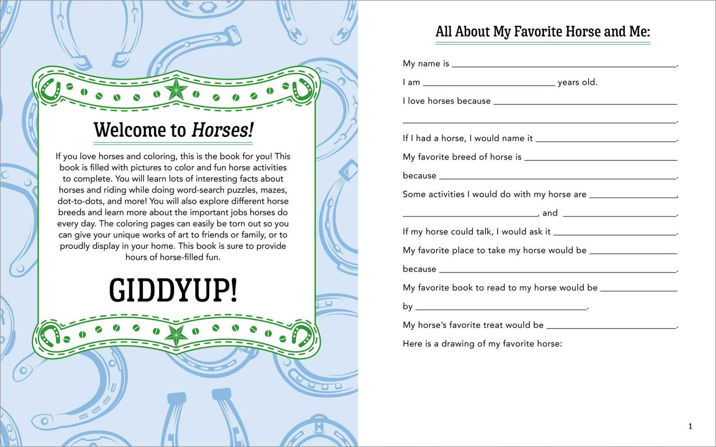 Horses!: A Coloring and Activity Book for Kids with Word Searches, Dot-to-Dots, Mazes, and More