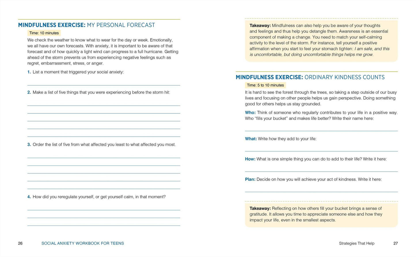 Social Anxiety Workbook for Teens: 10-Minute Methods to Reduce Stress and Gain Confidence