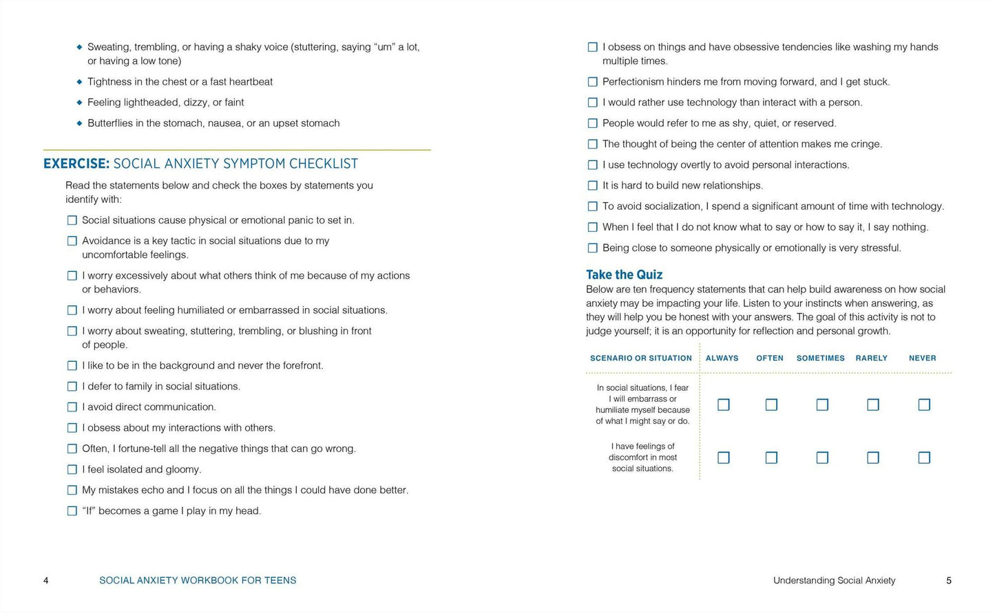 Social Anxiety Workbook for Teens: 10-Minute Methods to Reduce Stress and Gain Confidence
