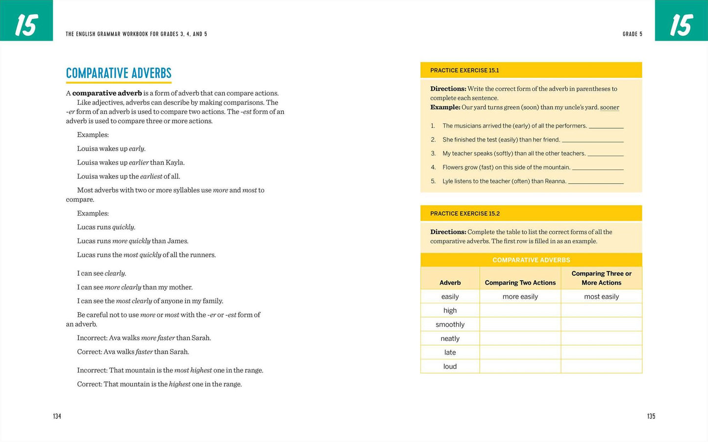 The English Grammar Workbook for Grades 3, 4, and 5: 140+ Simple Exercises to Improve Grammar, Punctuation and Word Usage
