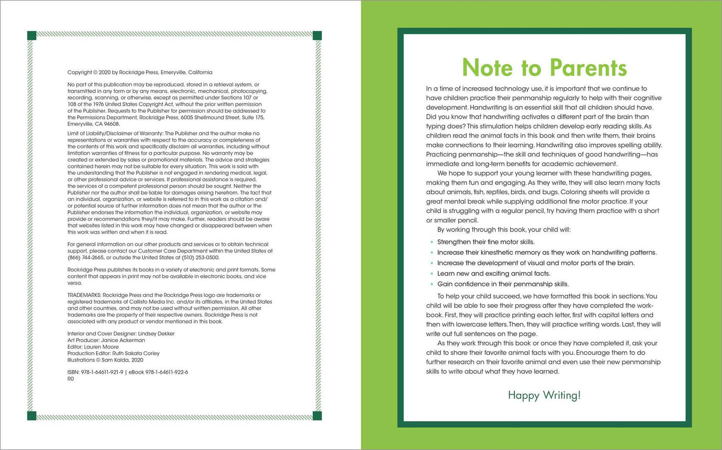 The Print Penmanship Workbook for Kids: Improve Your Handwriting with Fun Animal Facts