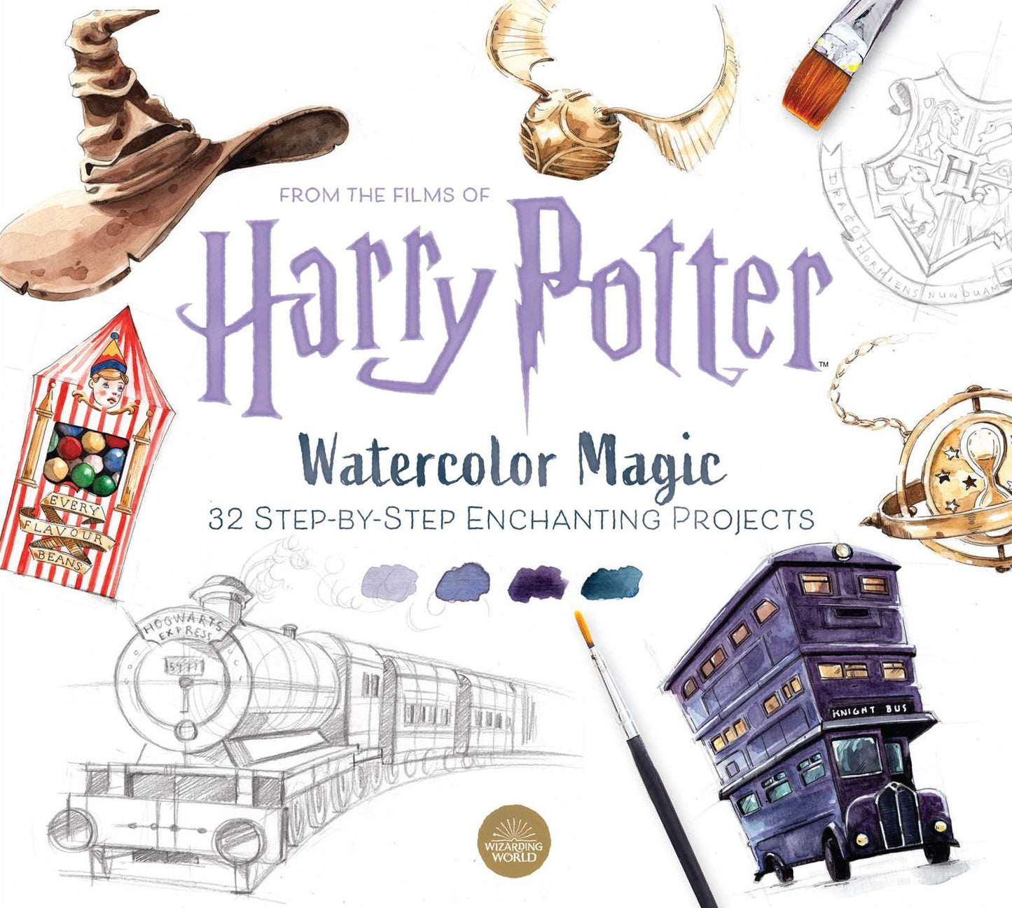 Harry Potter Watercolor Magic: 32 Step-by-Step Enchanting Projects (Harry Potter Crafts, Gifts for Harry Potter Fans)