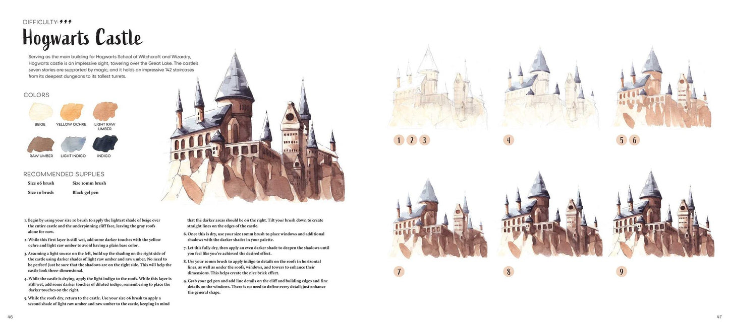 Harry Potter Watercolor Magic: 32 Step-by-Step Enchanting Projects (Harry Potter Crafts, Gifts for Harry Potter Fans)
